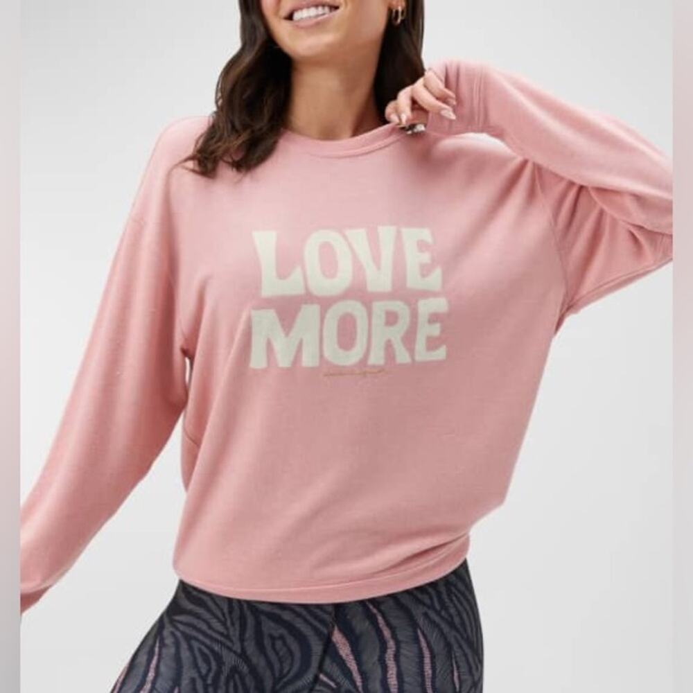 Spiritual Gangster Love More Savasana Pink Pullover Sweatshirt Size XS